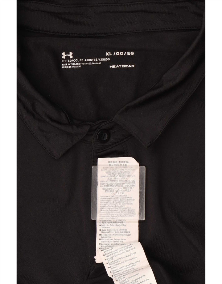 Under Armour Mens Heat Gear Polo Shirt XL Black Polyester