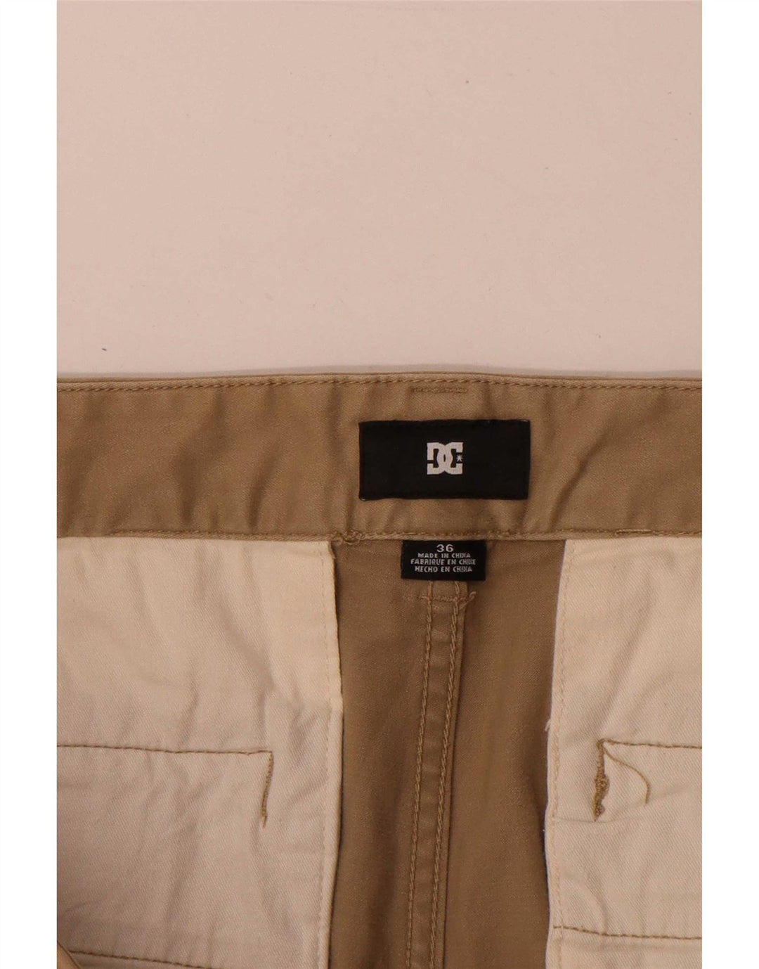 DC Mens Chino Shorts W36 Large Beige Cotton