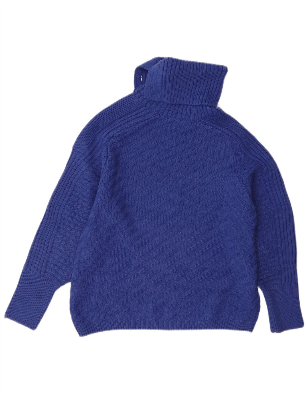 Marks & Spencer Womens Roll Neck Jumper Sweater UK 10 Small Blue Acrylic