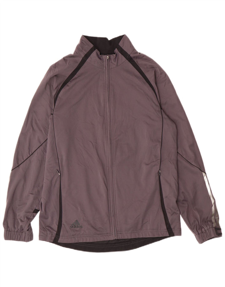 Adidas Mens Tracksuit Top Jacket Medium Grey Polyester Sports