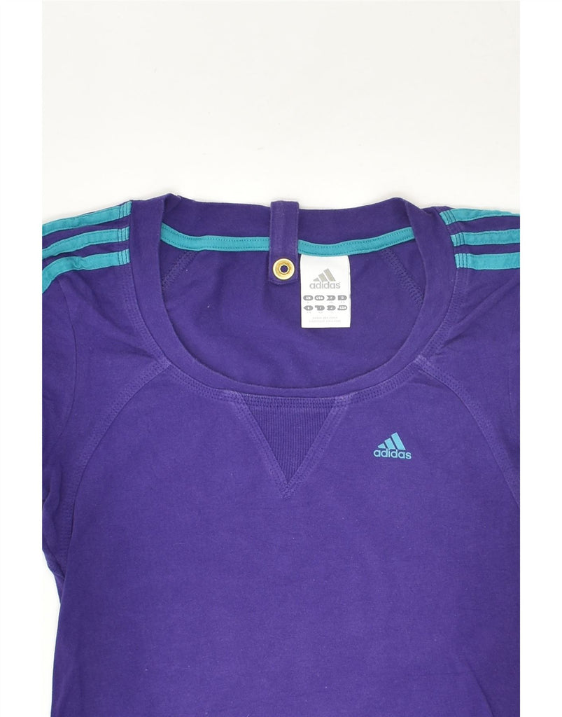 ADIDAS Womens T-Shirt Top UK 8 Small Purple Cotton | Vintage Adidas | Thrift | Second-Hand Adidas | Used Clothing | Messina Hembry 