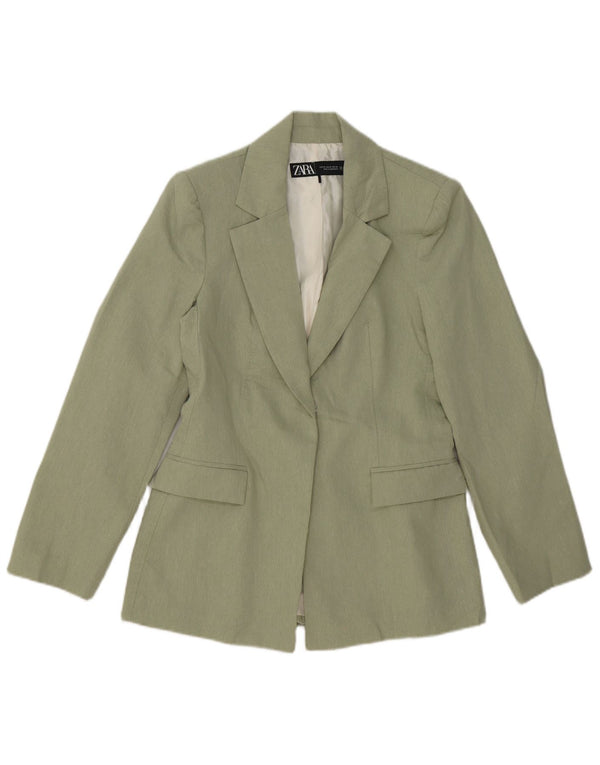 Zara Womens Open Blazer Jacket UK 6 XS Green