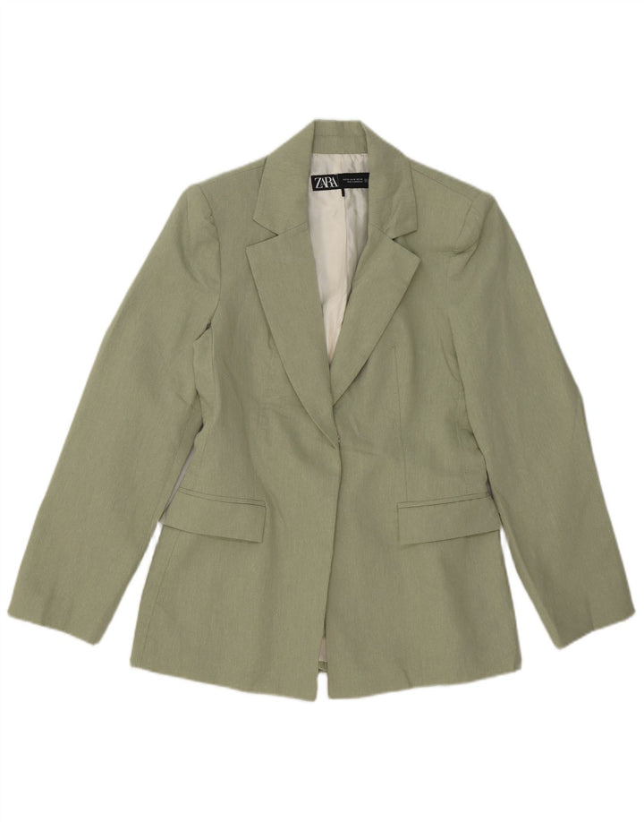 Zara Womens Open Blazer Jacket UK 6 XS Green