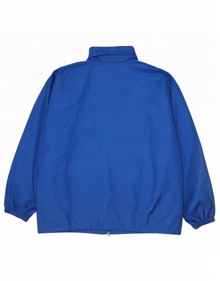 Asics Mens Hooded Rain Jacket UK 40 Large Blue Polyester