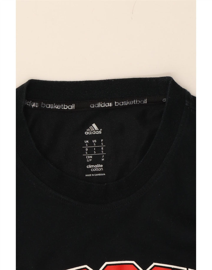ADIDAS Mens D-Rose Graphic T-Shirt Top Small Black Cotton Vintage Adidas and Second-Hand Adidas from Messina Hembry 