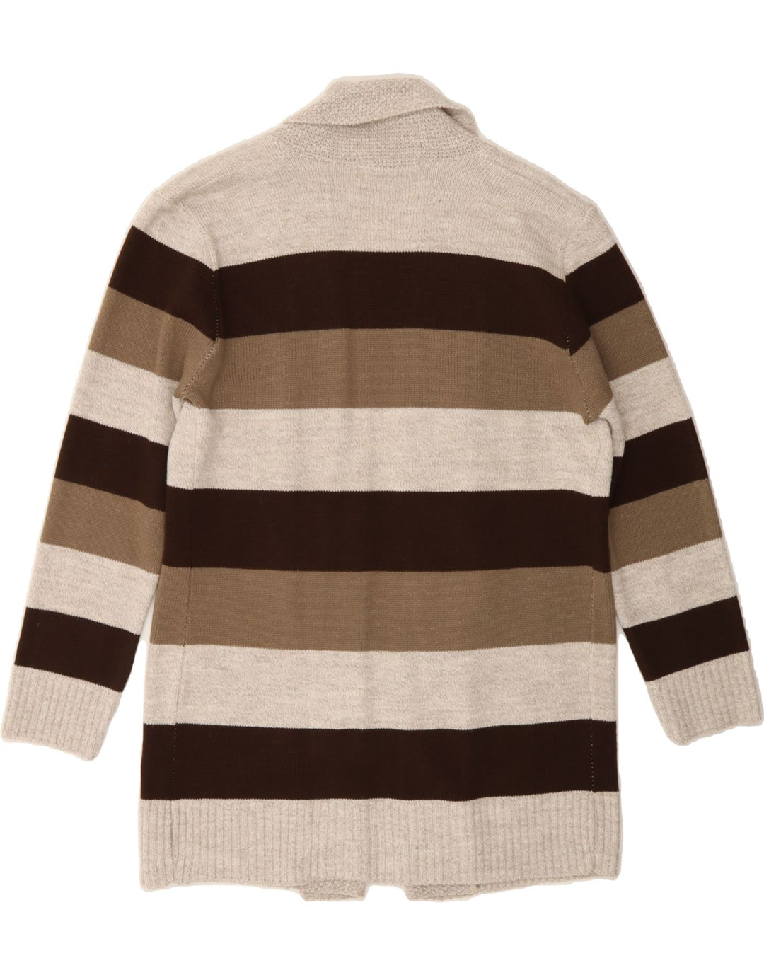 VINTAGE Womens Open Cardigan Sweater UK 12 Medium Multicoloured Striped Vintage Vintage and Second-Hand Vintage from Messina Hembry 