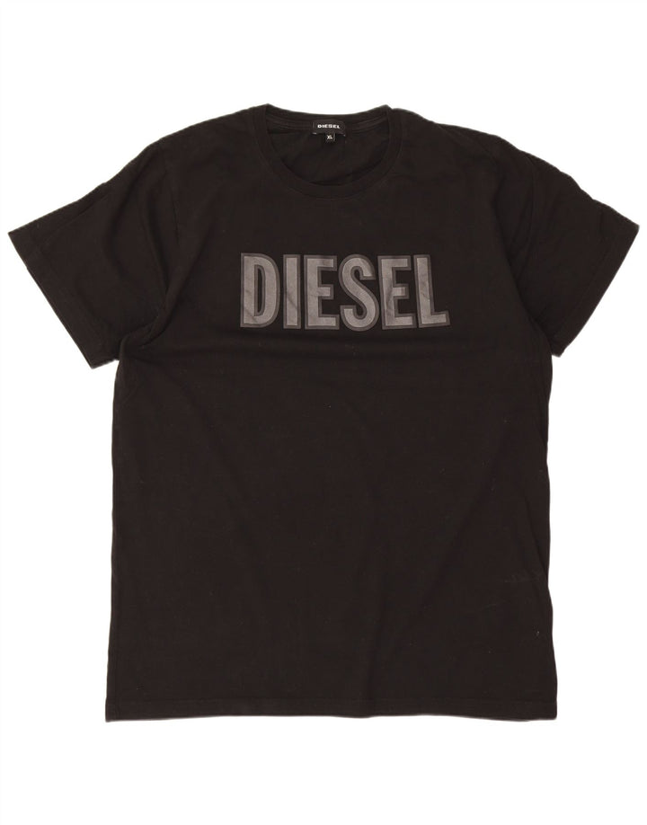Diesel Mens Graphic T-Shirt Top XL Black