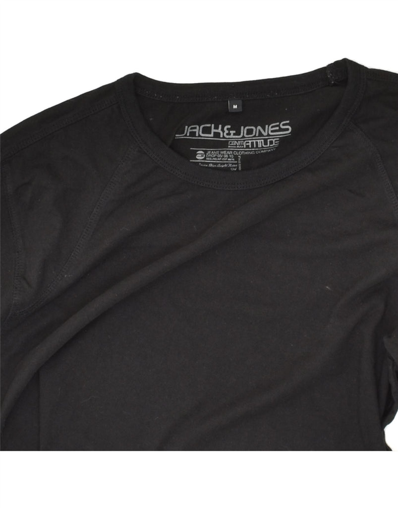 JACK & JONES Mens Graphic Top Long Sleeve Medium Black Cotton | Vintage Jack & Jones | Thrift | Second-Hand Jack & Jones | Used Clothing | Messina Hembry 