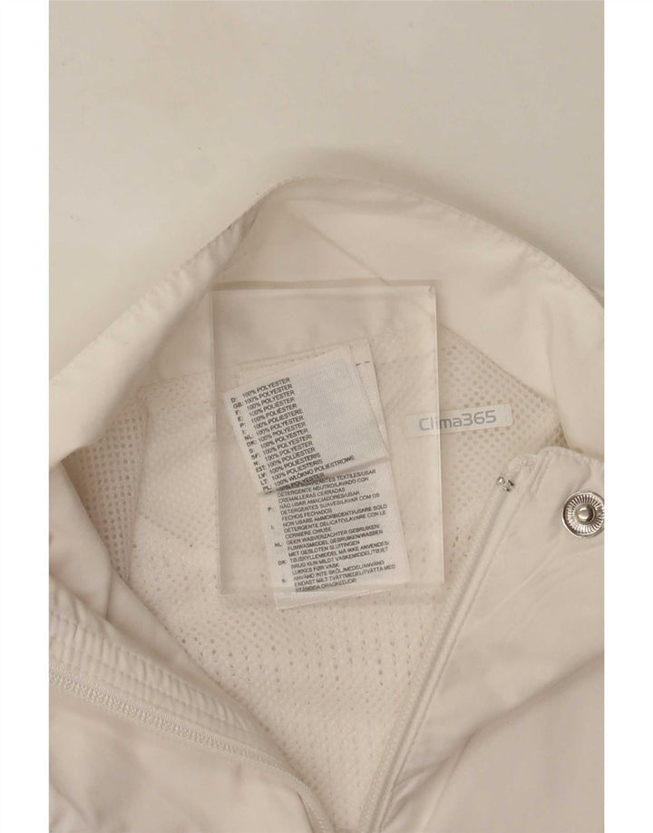 Adidas Womens Tracksuit Top Jacket UK 12 Medium  White Polyester