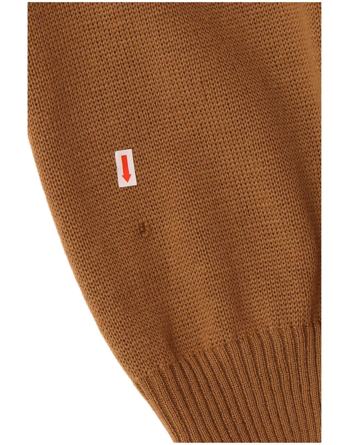 VINTAGE Mens Cardigan Sweater IT 54 XL Brown Wool