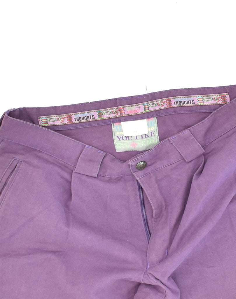 VINTAGE Mens Casual Shorts IT 48 Medium W32  Purple Colourblock Cotton | Vintage Vintage | Thrift | Second-Hand Vintage | Used Clothing | Messina Hembry 