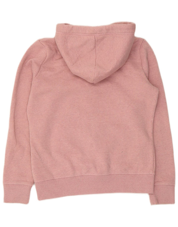 Superdry Womens Zip Hoodie Sweater UK 12 Medium Pink Cotton