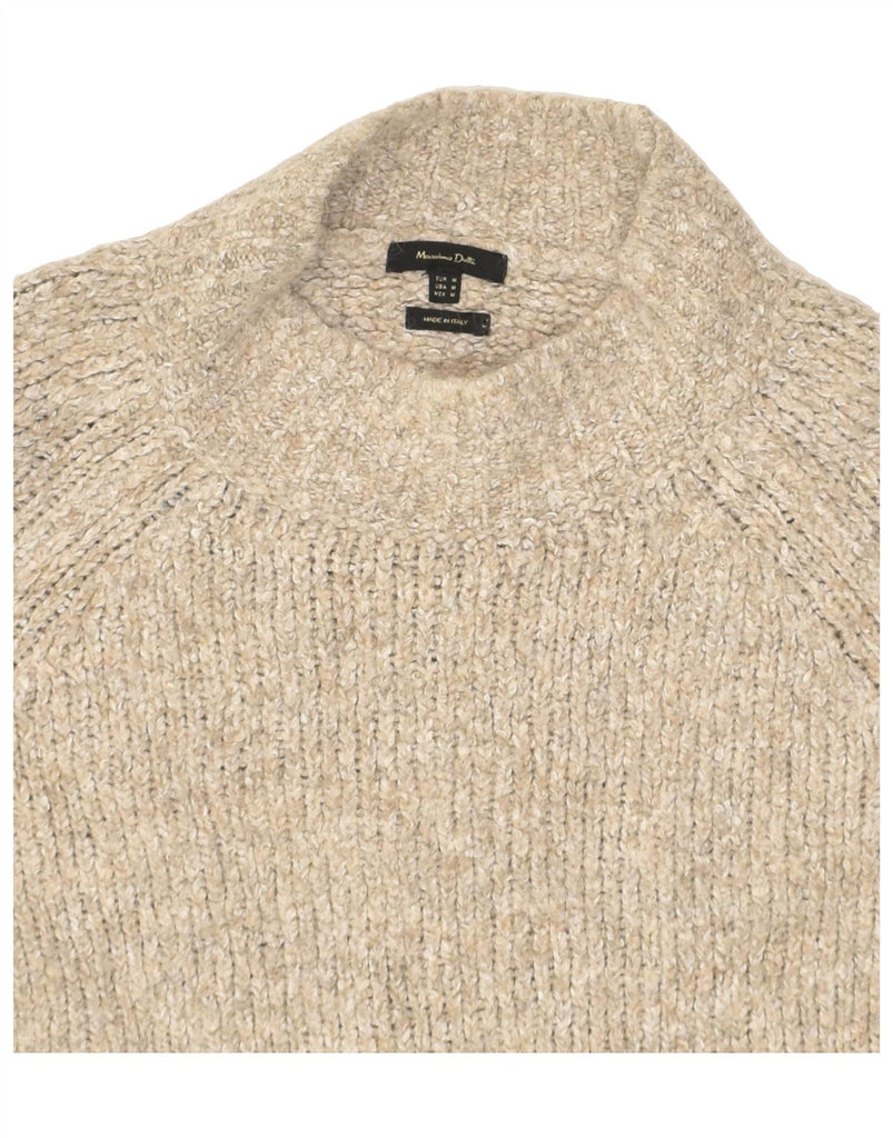 MASSIMO DUTTI Womens Turtle Neck Jumper Sweater UK 14 Medium Beige | Vintage Massimo Dutti | Thrift | Second-Hand Massimo Dutti | Used Clothing | Messina Hembry 