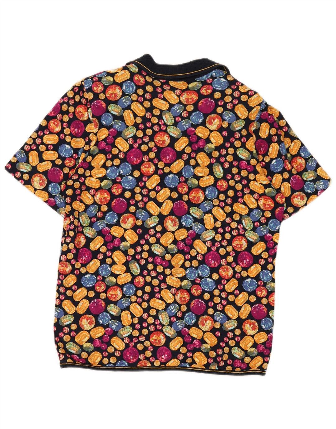 Vintage Womens Short Sleeve Shirt Blouse UK 14 Medium Multicoloured Spotted