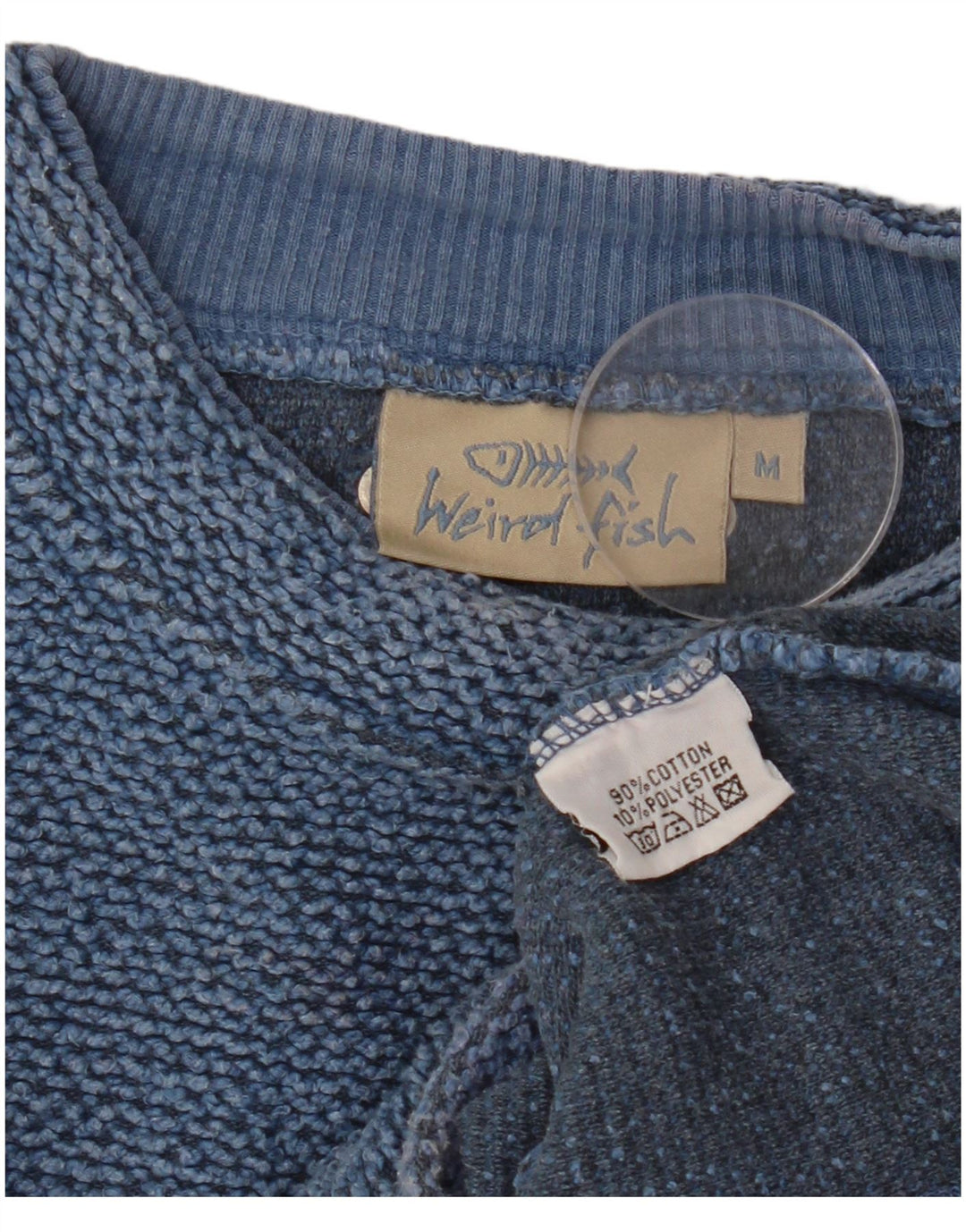 WEIRD FISH Womens Sweatshirt Jumper UK 14 Medium Blue Cotton