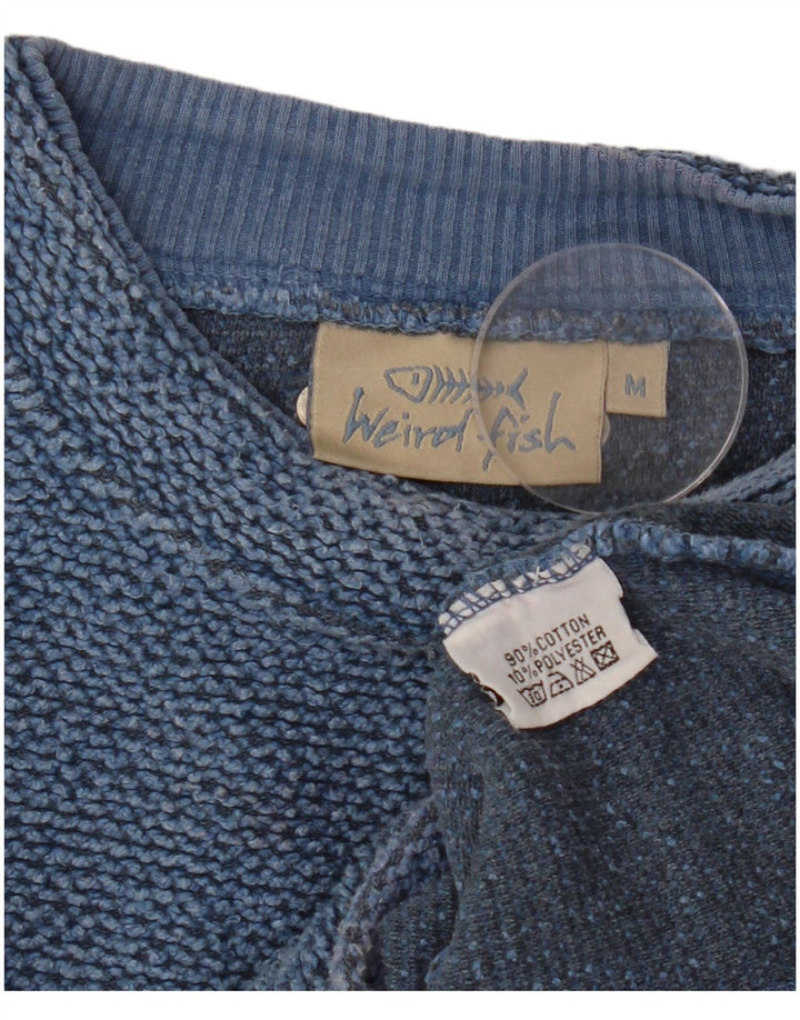 WEIRD FISH Womens Sweatshirt Jumper UK 14 Medium Blue Cotton