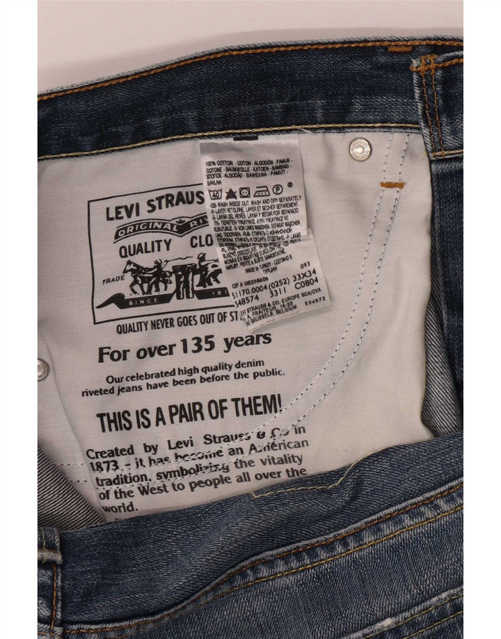 Levi's Mens 511 Slim Jeans W33 L30 Blue Cotton