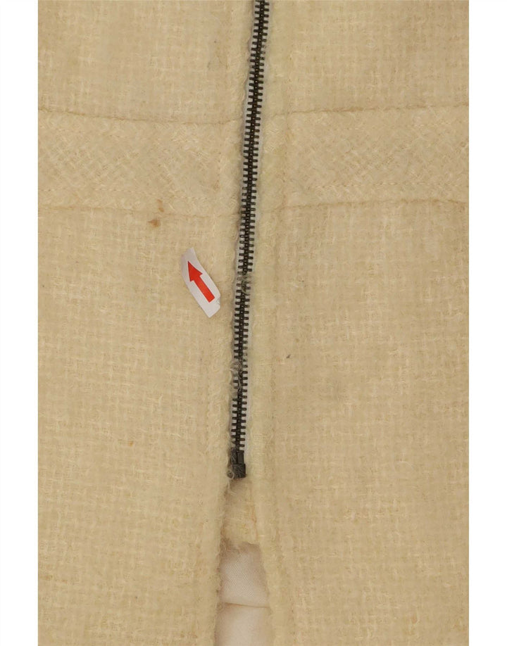 Zara Womens Full Zip Blazer Jacket EU 40 Medium Off White Wool