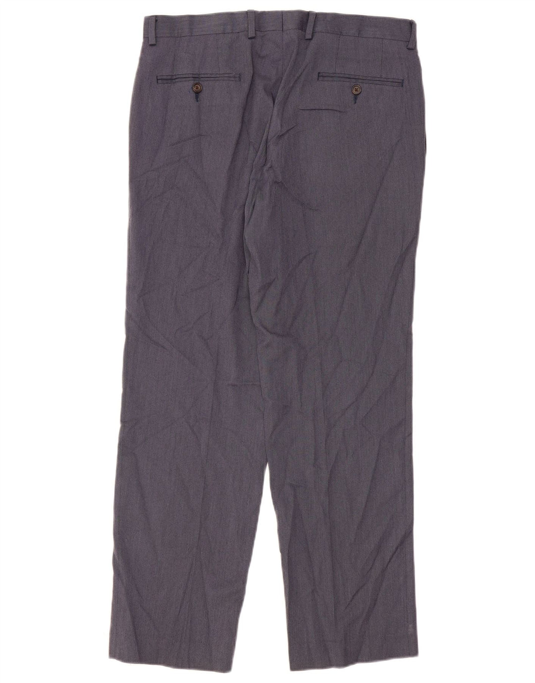 Ralph Lauren Mens Straight Suit Trousers W33 L30 Navy Blue Polyester
