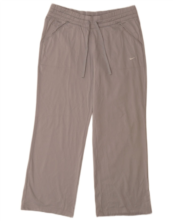 Nike Womens Tracksuit Trousers UK 14 Medium  Grey Polyester