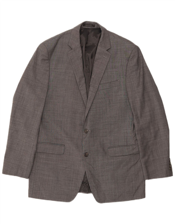 Chaps Mens 2 Button Blazer Jacket UK 42 XL  Grey Wool