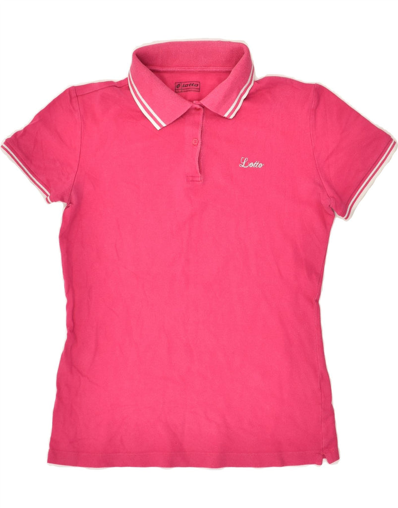 LOTTO Womens Polo Shirt UK 12 Medium Pink | Vintage Lotto | Thrift | Second-Hand Lotto | Used Clothing | Messina Hembry 