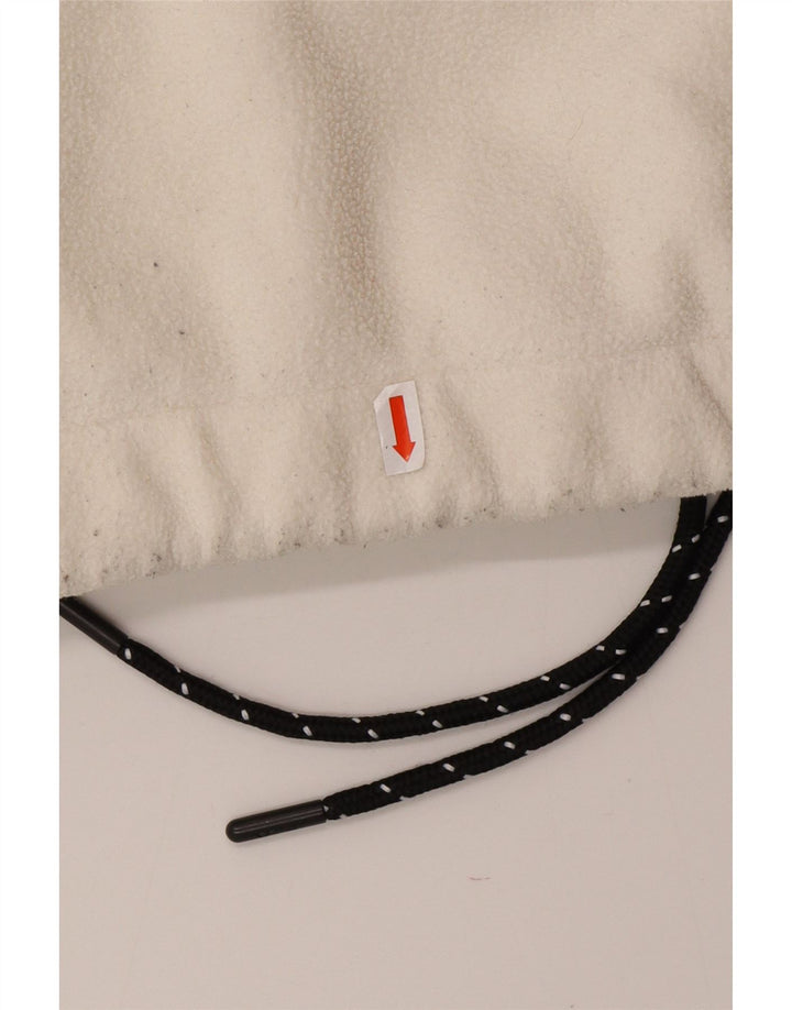 FILA Womens Oversized Graphic Fleece Jumper UK 10 Small White Colourblock