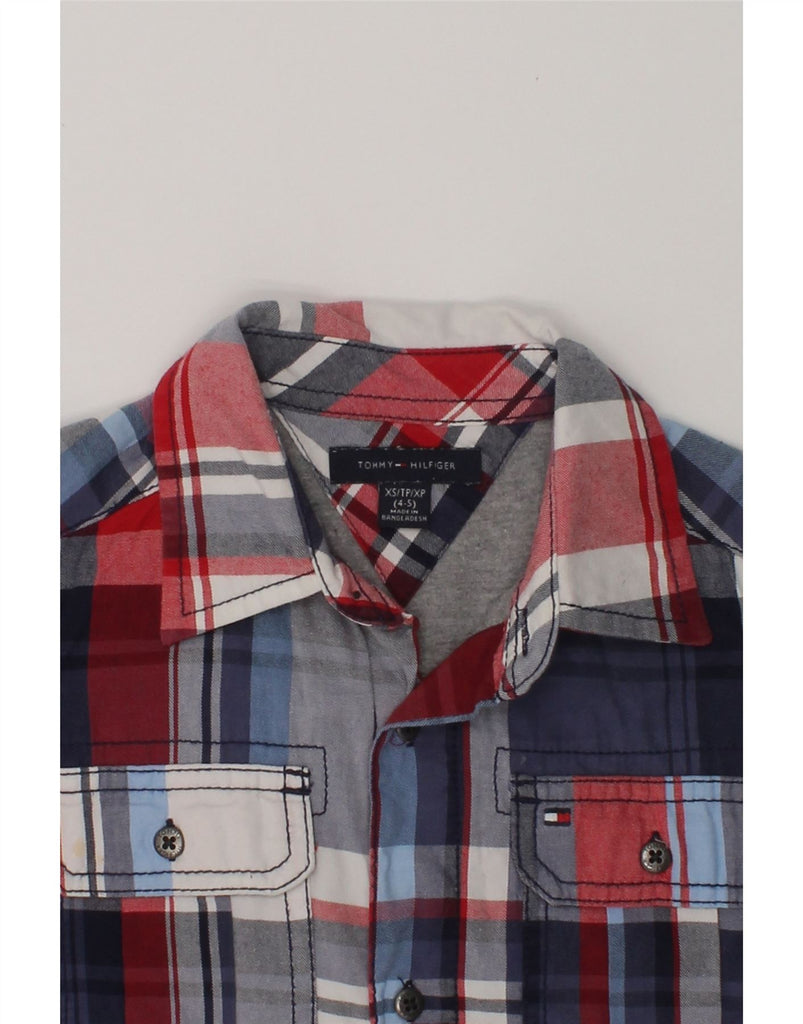 TOMMY HILFIGER Boys Shirt 4-5 Years XS Red Check Cotton | Vintage Tommy Hilfiger | Thrift | Second-Hand Tommy Hilfiger | Used Clothing | Messina Hembry 