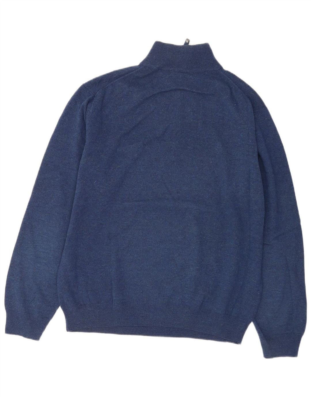 Gant Mens Zip Neck Jumper Sweater XL Navy Blue Lambswool