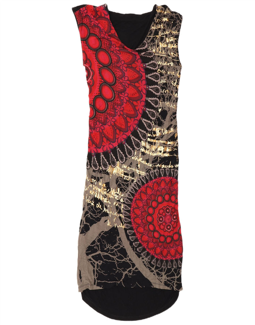 Designer Womens Abstract Pattern Maxi Dress UK 14 Large Multicoloured
