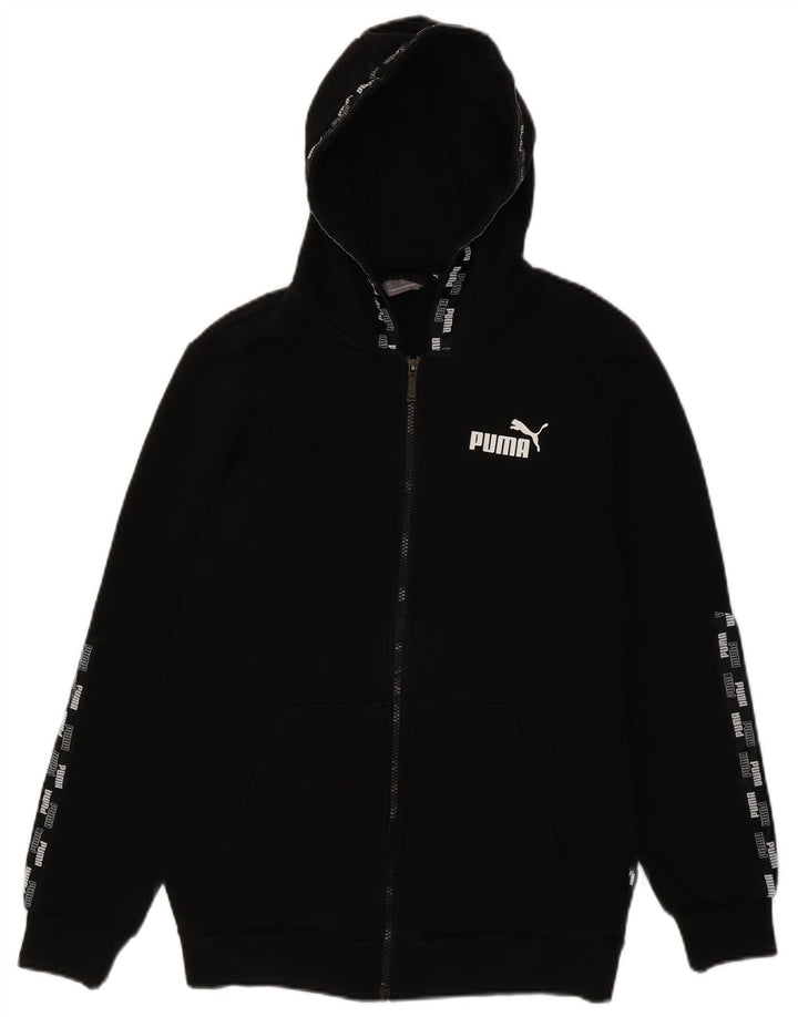 Puma Mens Graphic Zip Hoodie Sweater Small Black Cotton