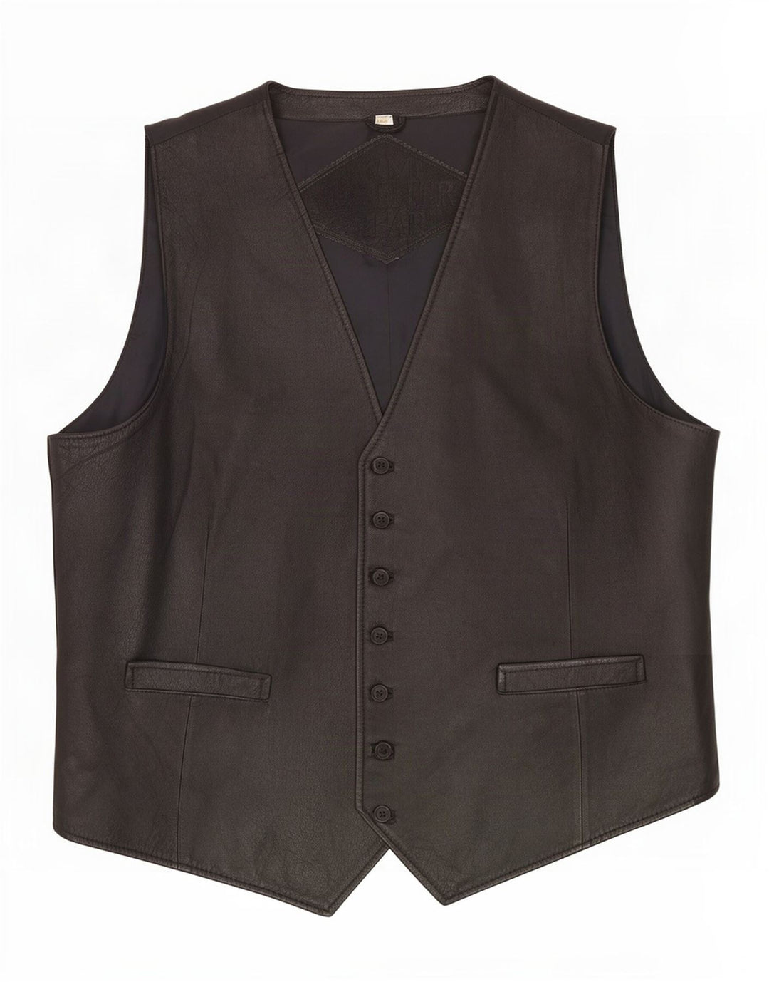 Vintage Mens Leather Waistcoat IT 54 XL Black