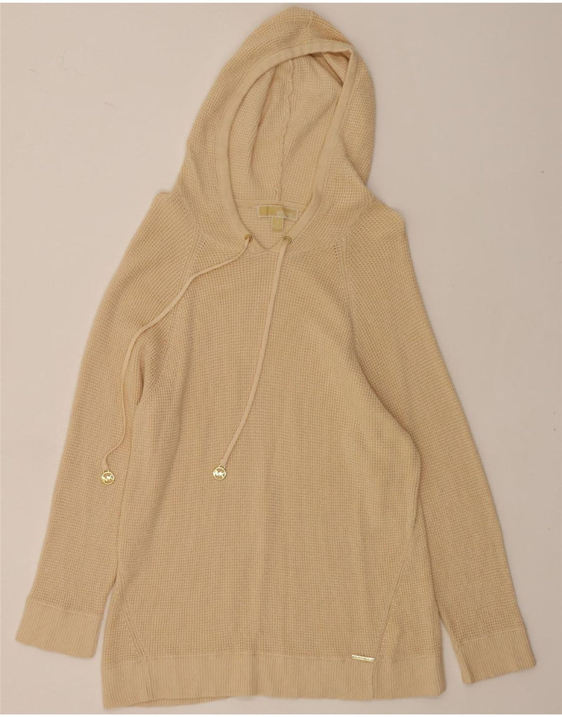 MICHAEL KORS Womens Hooded Jumper Sweater UK 18 XL Beige Cotton Vintage Michael Kors and Second-Hand Michael Kors from Messina Hembry 