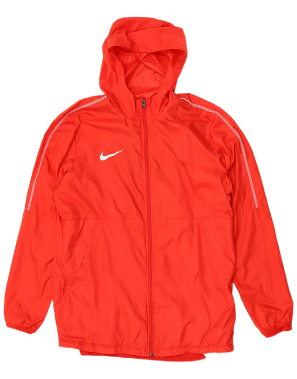 Nike Mens Hooded Rain Jacket UK 40 Large Red Polyester