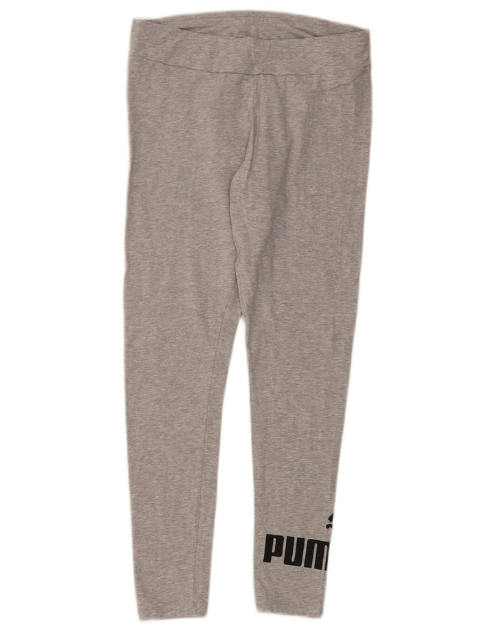 Puma Womens Graphic Leggings UK 14 Medium  Grey Cotton