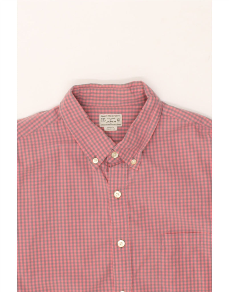 J. CREW Mens Shirt Large Pink Gingham Cotton | Vintage J. Crew | Thrift | Second-Hand J. Crew | Used Clothing | Messina Hembry 