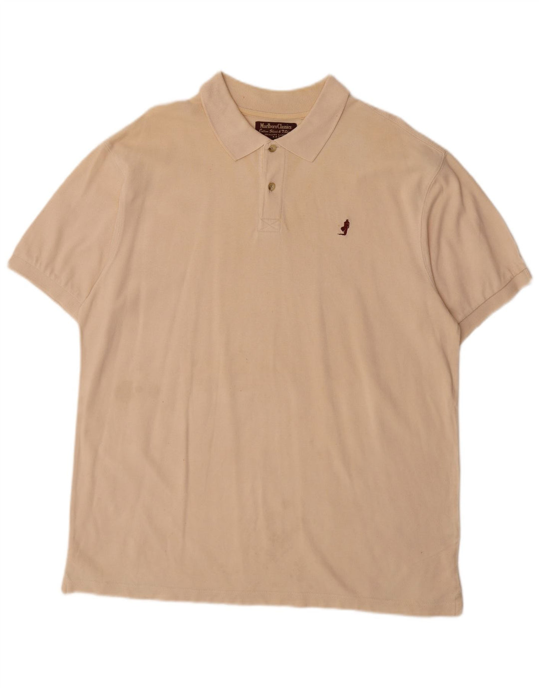 MARLBORO CLASSICS Mens Polo Shirt 2XL Beige Cotton