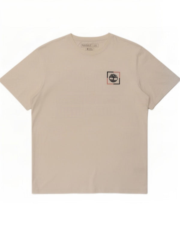 Timberland Mens Regular Fit Graphic T-Shirt Top Large White Cotton