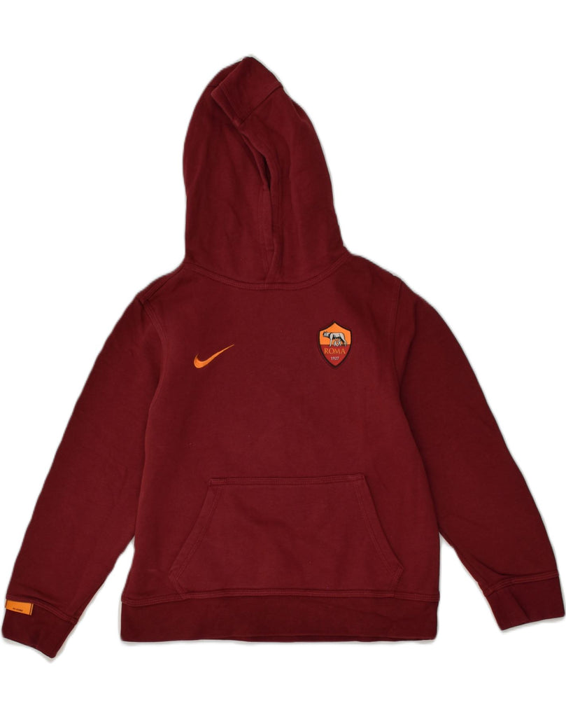 NIKE Boys Hoodie Jumper 10-11 Years Medium Burgundy Cotton | Vintage Nike | Thrift | Second-Hand Nike | Used Clothing | Messina Hembry 