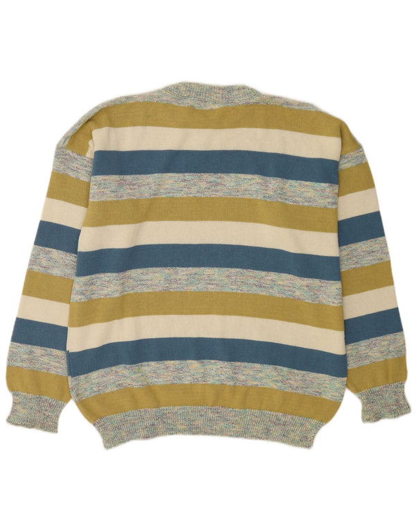 San Marco Mens Crew Neck Jumper Sweater 2XL Multicoloured Striped Cotton