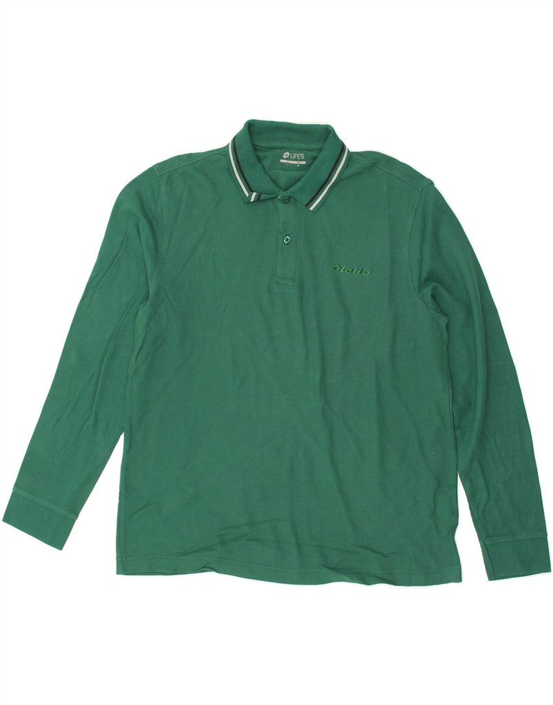 LOTTO Mens Polo Shirt Large Green Cotton | Vintage Lotto | Thrift | Second-Hand Lotto | Used Clothing | Messina Hembry 