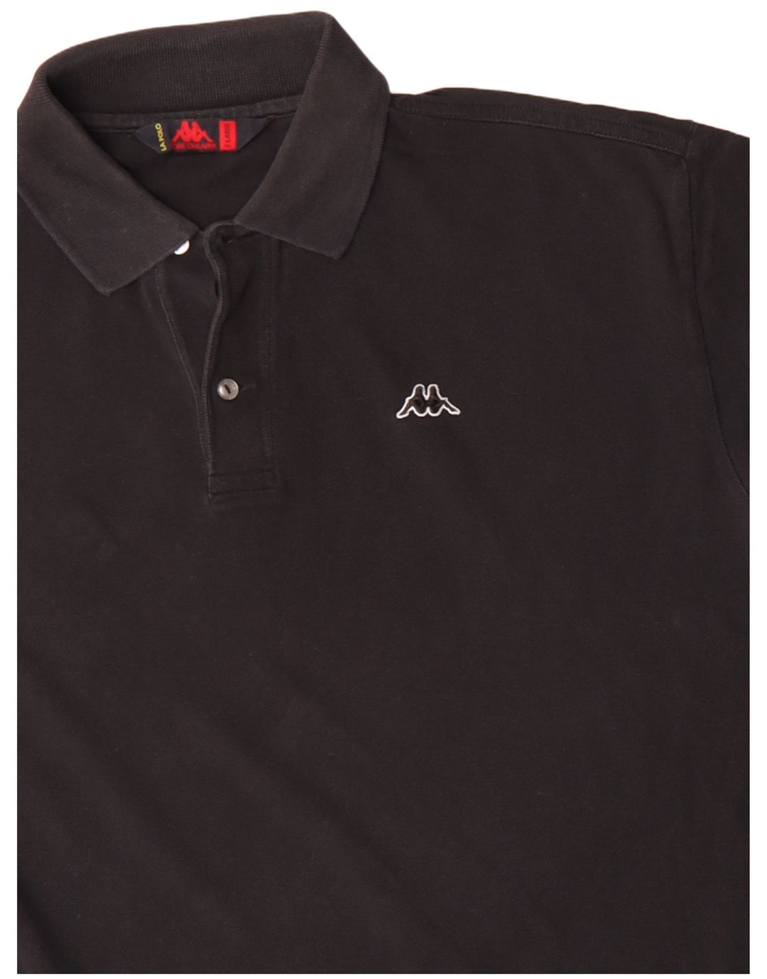 KAPPA Mens Long Sleeve Polo Shirt XL Black Cotton