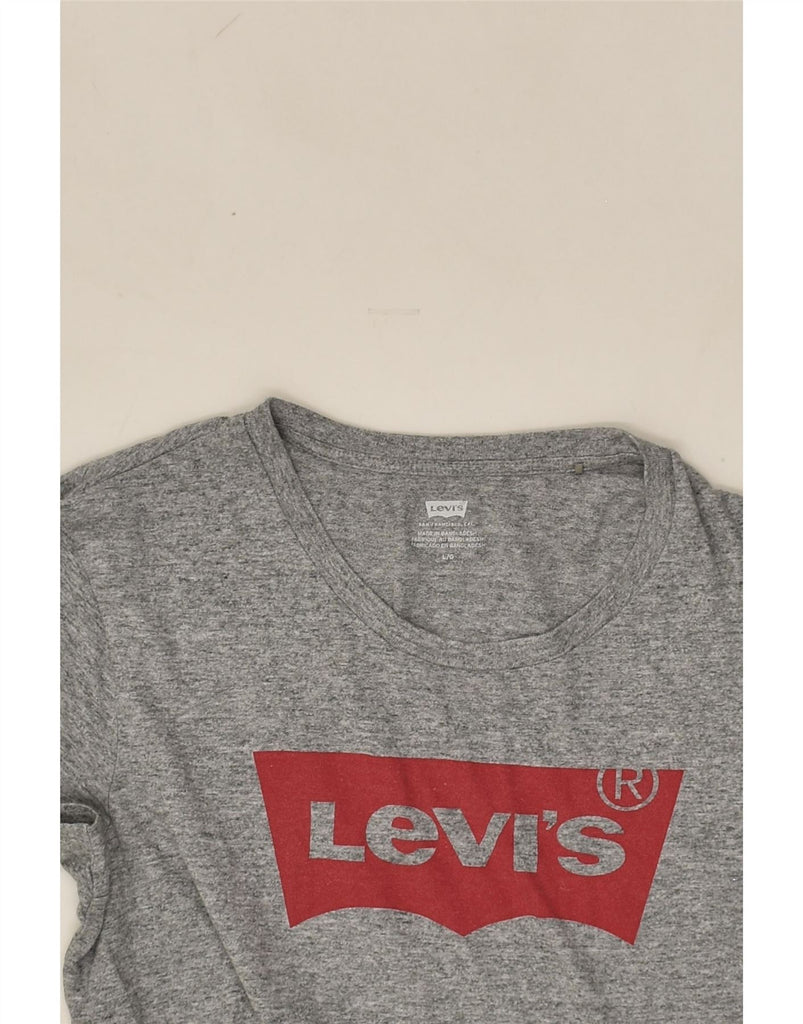 LEVI'S Womens Graphic T-Shirt Top UK 16 Large Grey Cotton | Vintage Levi's | Thrift | Second-Hand Levi's | Used Clothing | Messina Hembry 