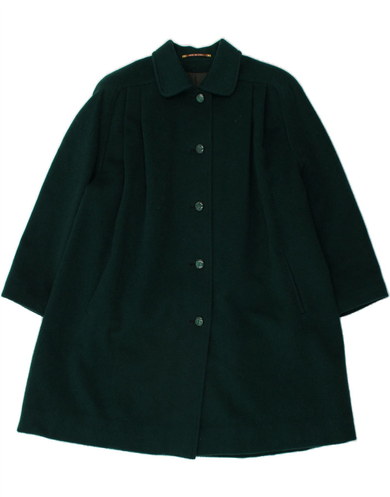 STEINBOCK Womens Overcoat UK 22 3XL Green Virgin Wool | Vintage Steinbock | Thrift | Second-Hand Steinbock | Used Clothing | Messina Hembry 