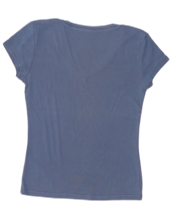Tommy Hilfiger Womens T-Shirt Top UK 10 Small Blue Cotton