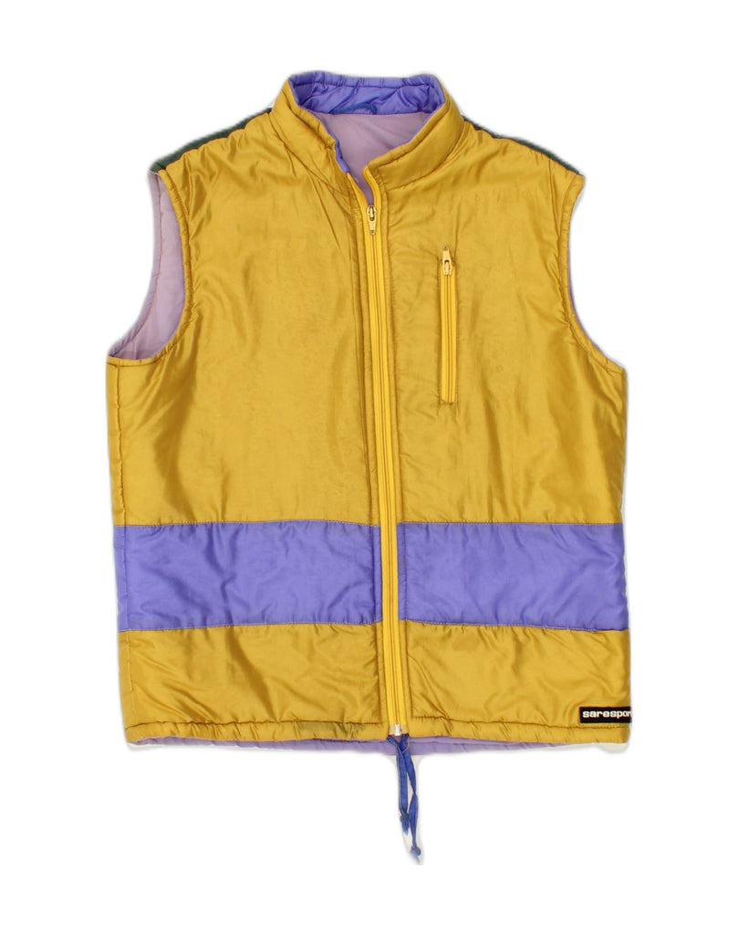 VINTAGE Womens Gilet IT 42 Medium Yellow Colourblock Nylon Sports | Vintage Vintage | Thrift | Second-Hand Vintage | Used Clothing | Messina Hembry 