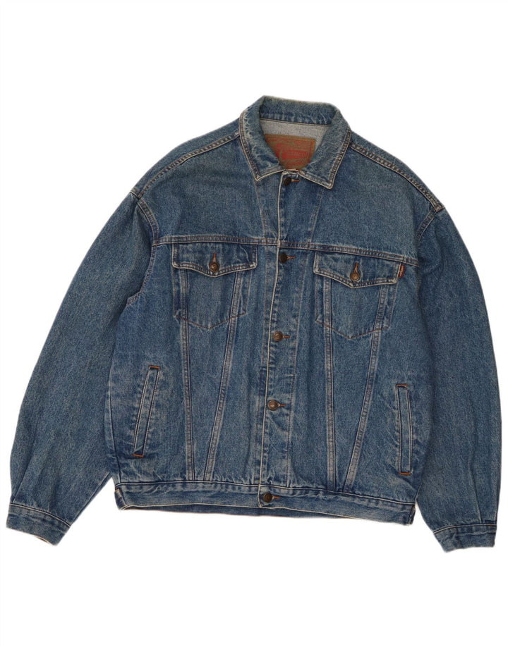 Cassuci Mens Denim Jacket UK 42 XL Blue Cotton