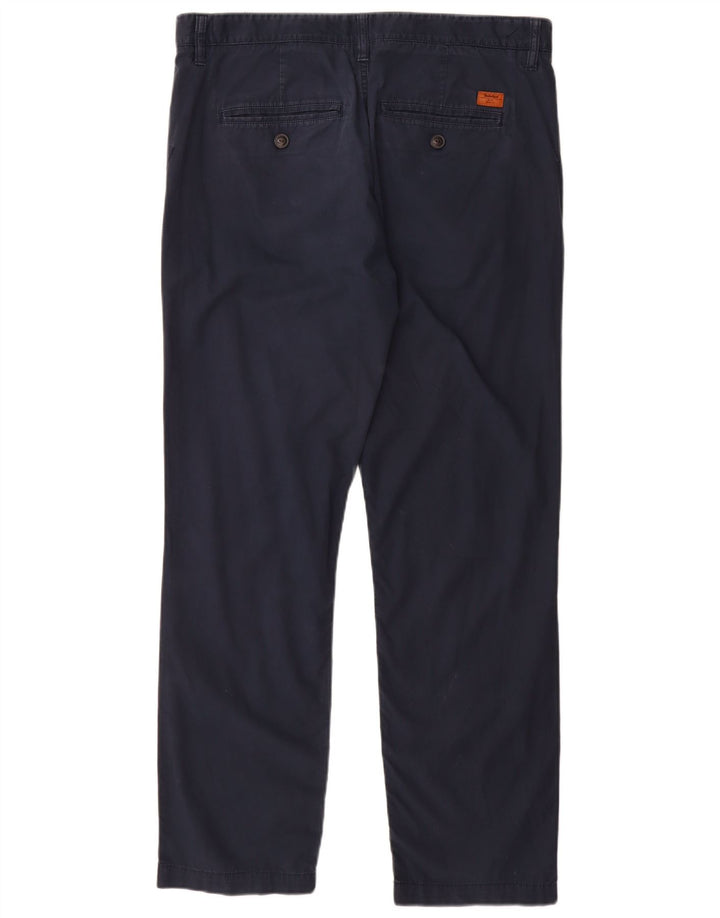TIMBERLAND Mens Straight Chino Trousers W36 L30 Navy Blue Cotton