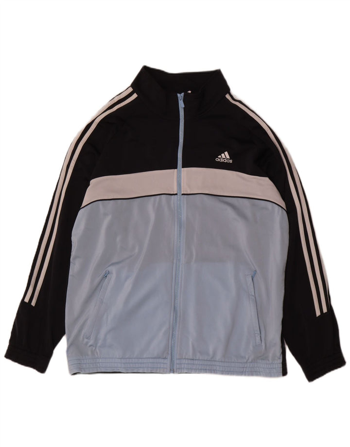 ADIDAS Mens Tracksuit Top Jacket Large Navy Blue Colourblock Polyester