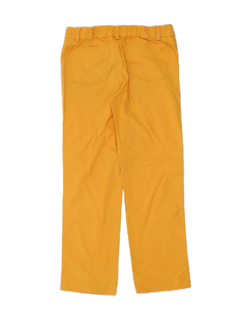 FILA Mens Straight Casual Trousers Medium W34 L30 Yellow Cotton Vintage Fila and Second-Hand Fila from Messina Hembry 